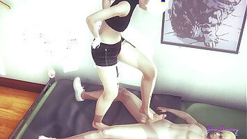 Yaoi Femboy - Alan is a naugthy cat boy plays with his hands and feet - Japanese asian manga anime 3D sissy gay porn
