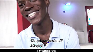 Young Black Amateur Straight Boy With Braces From Jamaica Fucks Gay Latino Filmmaker For Cash POV